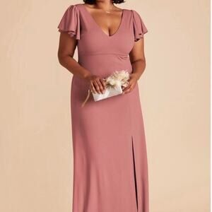 Birdy Grey Hannah Dress – Crepe Mulberry Maxi, Flutter Sleeve, Size‎ 3X